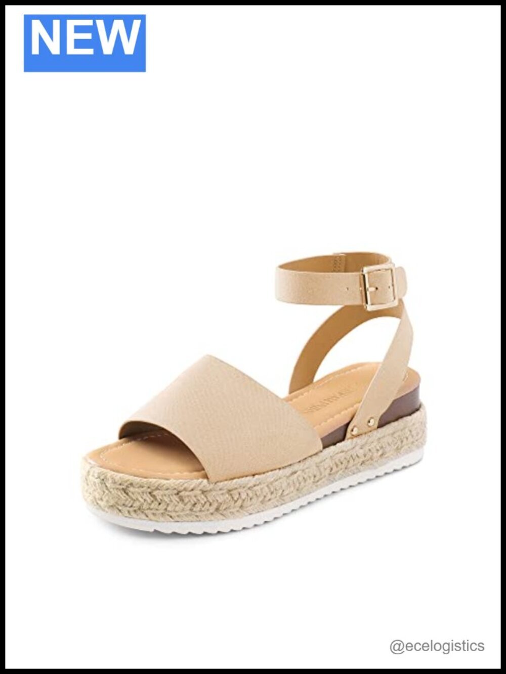 Platform Espadrille Wedge Sandals with Ankle Strap and Cushioned Footbed